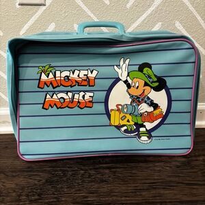 Vintage Mickey Mouse suitcase carry on 80s 90s retro needs new zipper